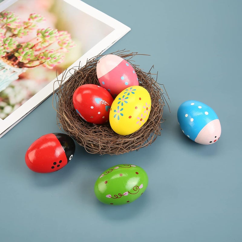 DOMG 12 Pcs Wooden Egg Shakers Musical Percussion Instruments - Image 3